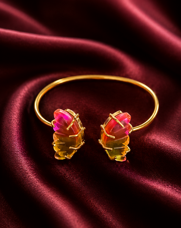 Feather Jhumka in Golden Pearl || Size: 9cm*5cm*5cm