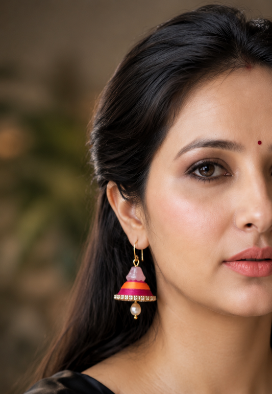 Lily Pearl latkan Jhumki - Dual Color