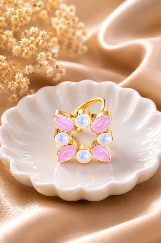 Monalisa Flower Adjustable Ring